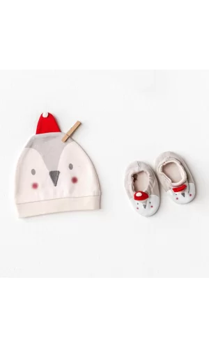 Nessiworld  Andywawa AC25348 Penguin Bebek Şapka Takım Ekru