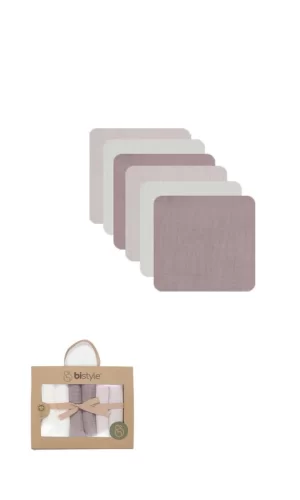 Nessiworld Bistyle 6lı Müslin Mendil 20x20 cm 90106 Taş Ekru Antrasit