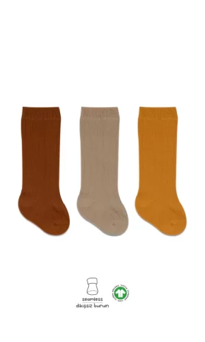 Nessiworld  Bistyle Derby Dizaltı Çorap 3Lü BS40101 Hardal Bej Kremit