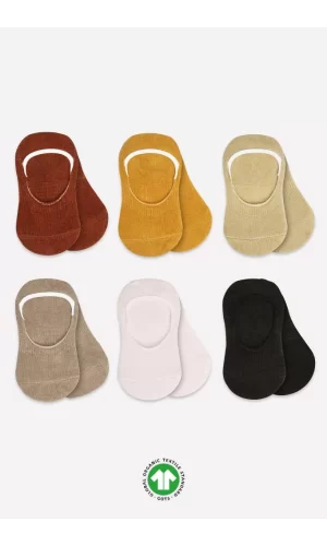 Nessiworld  Bistyle Mix Babet Çorap 6Lı BS30101M Toprak