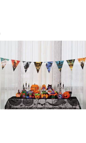 Nessiworld  Cadılar Bayramı Halloween Flama Bayrak Banner Süs 8 li 3 Metre