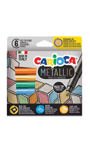 Nessiworld  Carioca Metalik Jumbo Keçeli Kalem 6Lı