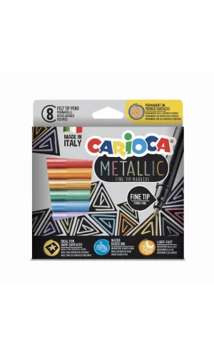 Nessiworld  Carioca Metalik Keçeli Kalem 8Li