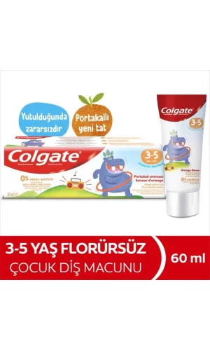 Nessiworld  Colgate Kids Portakal Aromalı Florürsüz Diş Macunu 3-5 Yaş 60 ml