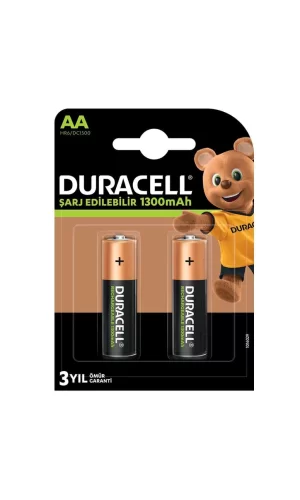 Nessiworld  Duracell Şarj Edilebilir Pil 2Li AA 1300 mAh