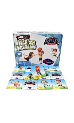 Nessiworld  Eğitici Ahşap Hafıza Kartları Sporlar