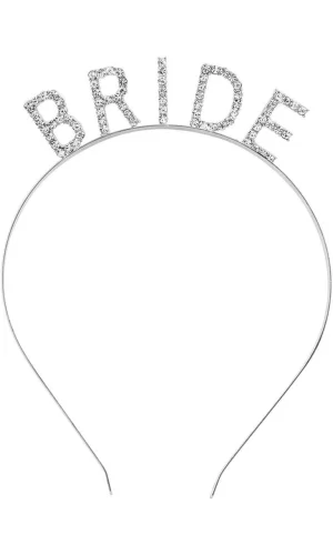 Nessiworld  Gümüş Renk Bekarlığa Veda Kristal Taş Bride Tacı İthal 16x10 cm