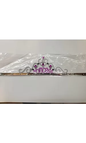 Nessiworld Gümüş Renk Prenses Yazılı Parti Tacı 60 cm