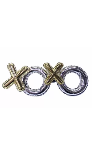 Nessiworld  Gümüş Renk Xoxo Yazılı Parti Gözlüğü 17x7 cm