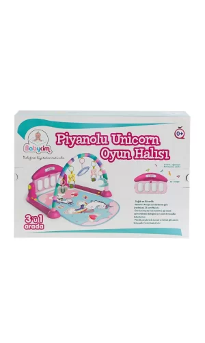 Nessiworld  HE0632 HE0639 Pink Babycim Unicorn Pianolu Oyun Halısı -Birliktoys