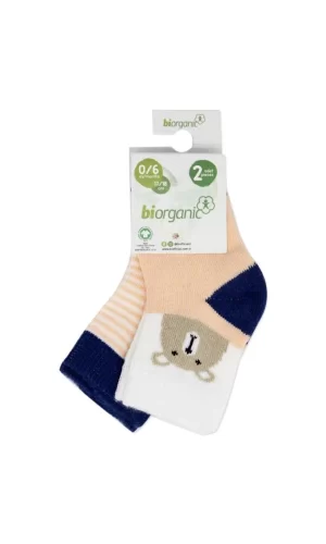 Nessiworld      Hello Teddy Bear 2Li Kız Çorap 68404 Somon