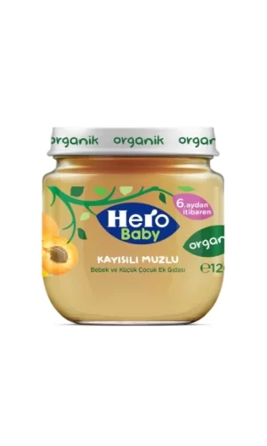 Nessiworld Hero Baby Organik Kayısı Muz Püresi Kavanoz Mama 120 Gr