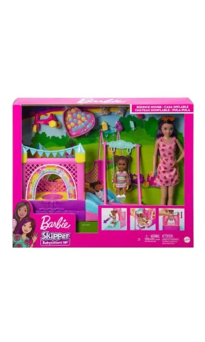 Nessiworld HHB67 Barbie  Bebek Bakıcısı Skipper Oyun Evi Seti