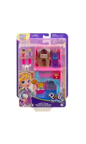 Nessiworld  HNB03 Polly Pocket Pollyville Şeker Dükkanı Oyun Seti