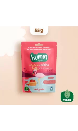 Nessiworld  Humm Organik Vegan Çilekli Kurabiye 55 Gr