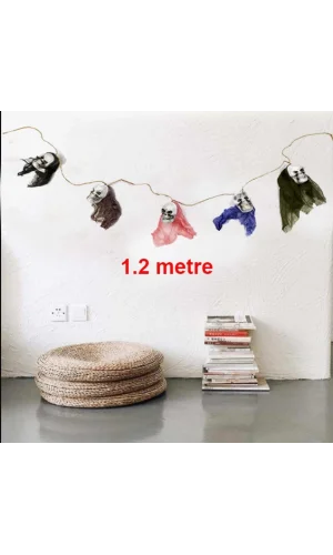 Nessiworld İp Üzeri 5 Adet Kuru Kafa Asmalı Süs 1.2 Metre
