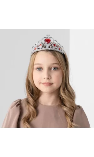 Nessiworld  Kalp Taşlı Kırmızı Renk Karlar Ülkesi Elsa Anna Frozen Tacı