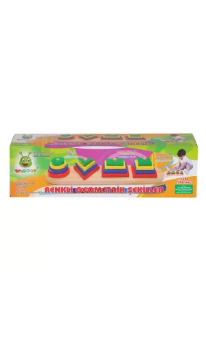 Nessiworld  KR006 Woodoy Renkli Geometrik Şekiller -Karsan  Oyuncak