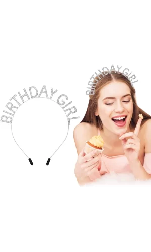Nessiworld  KristalTaşlıGümüşBirthdayGirlYazılıDoğumGünüPartiTacı19x11cm