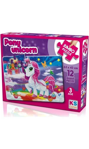 Nessiworld  KS Games Pony Unicorn 12 Parça Jumbo Boy Puzzle