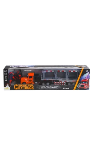 Nessiworld  LA012-3 Kumandalı Şarjlı Işıklı Transport Tır 1:32 -Limon Oyuncak