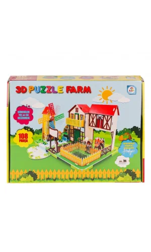 Nessiworld  LC0115 3D Boyutlu Çiftlik Puzzle -Laçokids