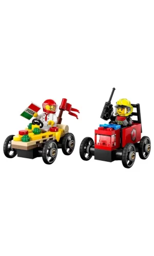 Nessiworld  LEGO City Pizza Arabası İtfaiye Kamyonuna Karşı Yarış Arabası Paketi 60458