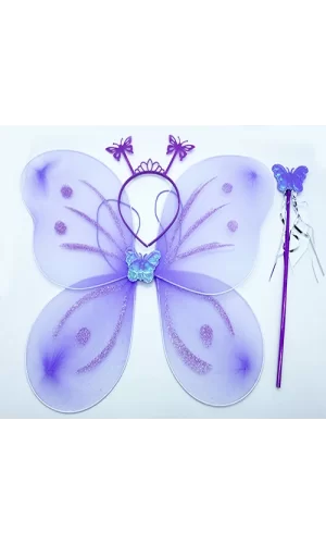 Nessiworld  Lila Renk Kelebek Kanadı Tacı ve Sopası 50x37 cm