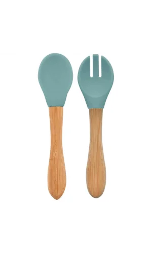 Nessiworld   Mama Kaşığı ve Çatal Seti Aqua Green