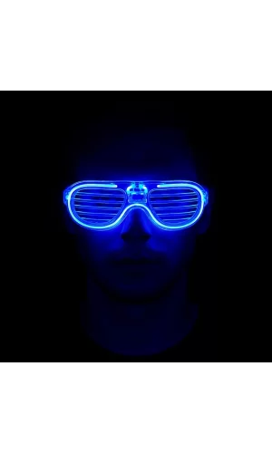 Nessiworld Mavi Led Işıklı Parti Gözlüğü - Neon Glow Şerit Gözlük 3 Modlu