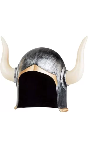 Nessiworld  Mega Boynuzlu Viking Ivar Kaskı Eskitilmiş Desen Gümüş Renk
