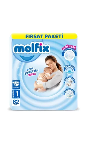 Nessiworld  Molfix Bebek Bezi Fırsat Paketi 1 Beden 2-5 Kg 82 Adet