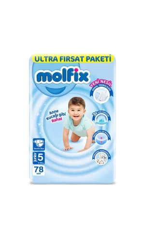 Nessiworld  Molfix Bebek Bezi Ultra Fırsat Paketi 5 Beden 11-18 Kg 78 Adet