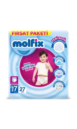 Nessiworld  Molfix Külot Bez Fırsat Paketi 7 Beden 19+ Kg 27 Adet
