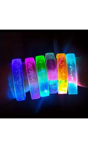 Nessiworld Mor Led Işıklı Baskı Yapılabilen Pilli Bileklik Bilezik 1,5 cm Genişlik