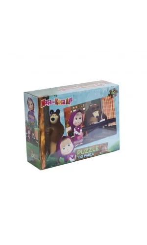 Nessiworld  MS7968 Maşa ile Koca Ayı 100 Parça Puzzle -LaçoKids