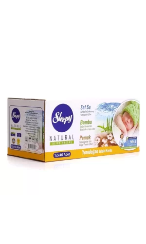 Nessiworld   Natural Yenidoğan Islak Mendil 12x40 480 Yaprak