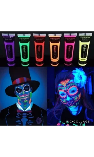 Nessiworld  Neonlu Glow Parti Yüz Boyası 6 Renk 6 Adet