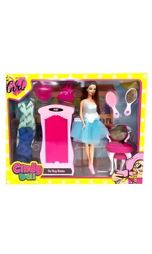 Nessiworld  Oydaş Cindy Doll Dolaplı Makyaj Masalı Bebek 02453