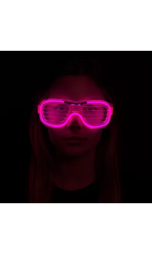 Nessiworld Pembe Led Işıklı Parti Gözlüğü - Neon Glow Şerit Gözlük 3 Modlu