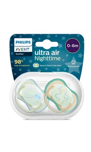 Nessiworld  Philips Avent Ultra Air Gece Emzik 0-6 Ay Erkek