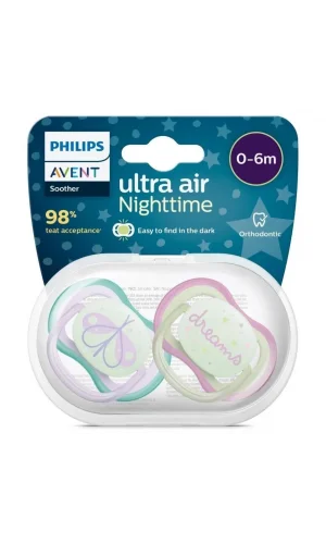 Nessiworld  Philips Avent Ultra Air Gece Emzik 0-6 Ay Kız