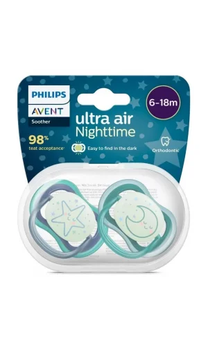 Nessiworld  Philips Avent Ultra Air Gece Emzik 6-18 Ay Erkek