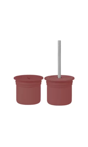 Nessiworld    Pipetli Silikon Bardak Seti Velvet Rose / Powder Grey