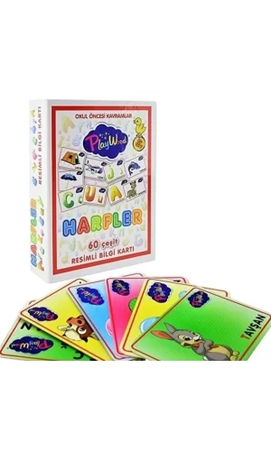 Nessiworld  PlayWood Eğitici Resimli Bilgi Kartları Harfler 26
