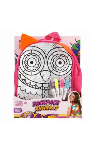 Nessiworld  Pretty Pinky Boyanabilir Desenli Baykuş Sırt Çantası