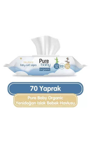 Nessiworld  Pure Baby Organic Yenidoğan Islak Havlu Mendil 70 Yaprak