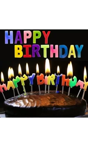 Nessiworld  Rengarenk Happy Birthday Yazılabilen Doğum Günü Mumu