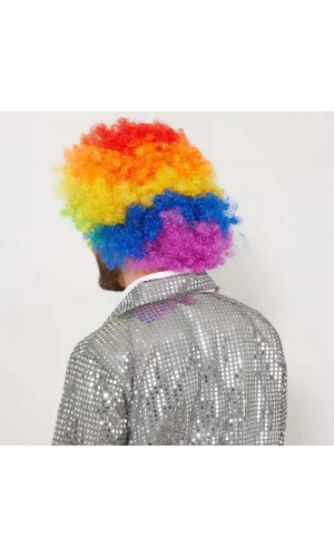 Nessiworld  Rengarenk Kıvırcık Afro Bonus Peruk