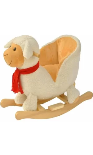 Nessiworld Safeline Bebe Peluş Ahşap Sallanır Oyuncak Kuzu
